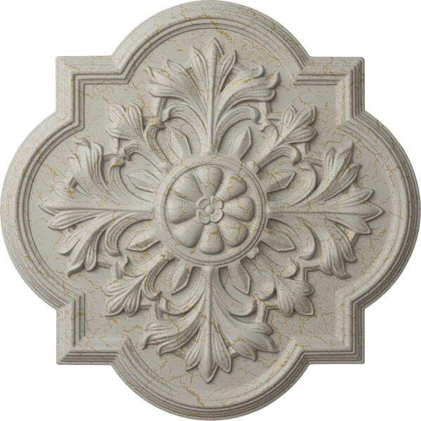 Ekena Millwork Bonetti Ceiling Medallion (Fits Canopies up to 5 1/8"), 20"OD x 1 3/4"P, Pot of Cream Crackle CM20BOPCC - main